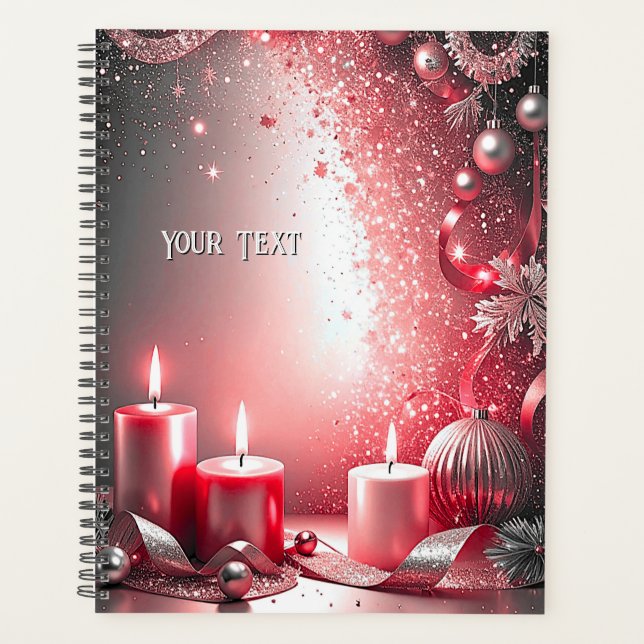 Agenda Planeador de Natal Decorativo das Velas Vermelhas (Frente)
