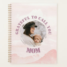 Agenda Planeador de Pastel Rosa Personalizado para a Mãe