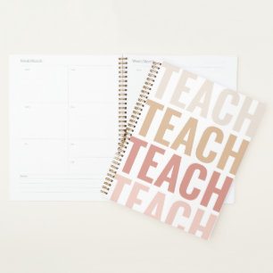 Agenda Planeador de Sala de Aula Dourada e Rosa Única
