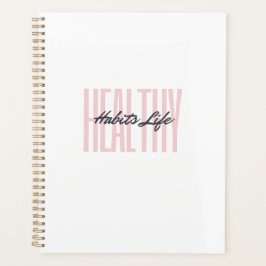 Agenda Planeador de Vida para Hábitos Saudáveis Rosa