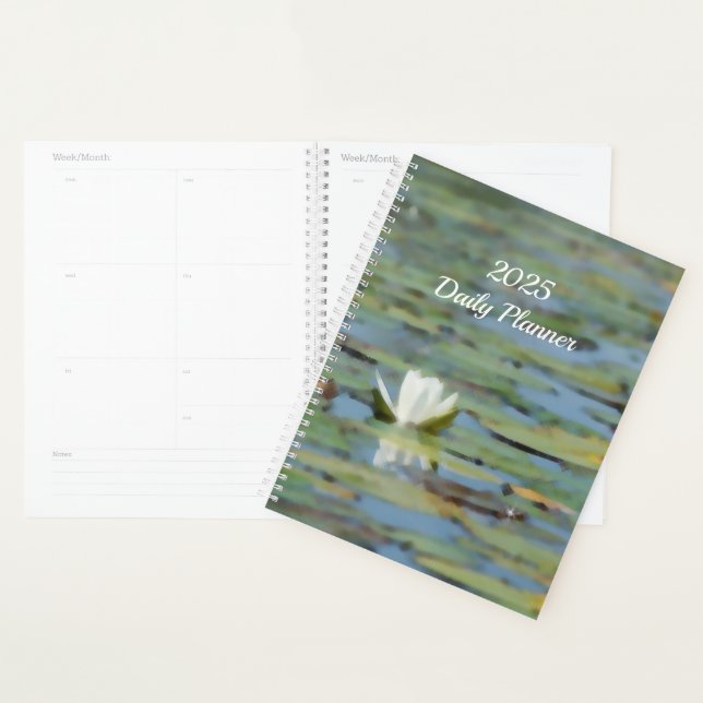 Agenda Planeador Diário de Aquarela de Flores de Água em  (Exibição)
