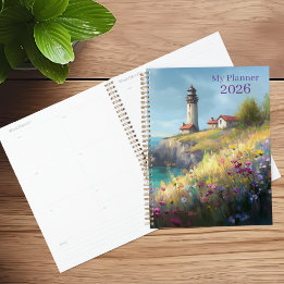 Agenda Planeador do farol de Clifftop de Flor Selvagem