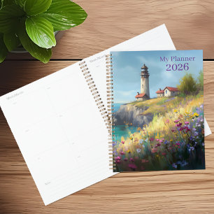 Agenda Planeador do farol de Clifftop de Flor Selvagem