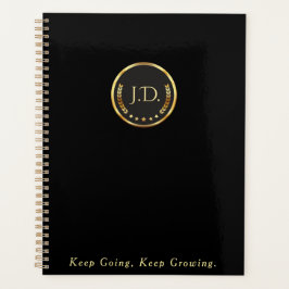 Agenda Planeador Dourado Elegante