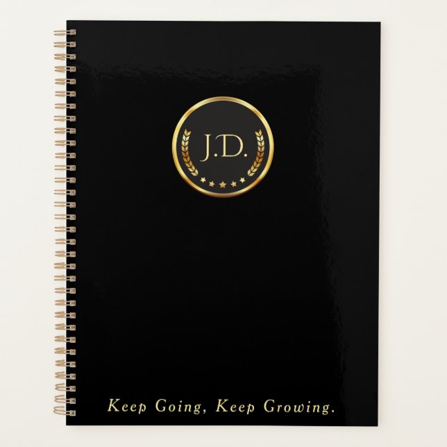Agenda Planeador Dourado Elegante (Frente)