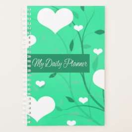 Agenda Planeador Feliz do Seafoam Green Hearts