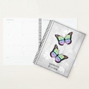 Agenda Planeador Floral da Borboleta Arco-Íris