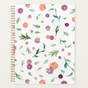 Agenda Planeador Floral de Cores de Água Selvagem