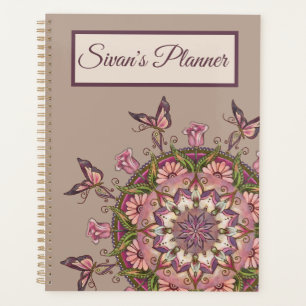 Agenda Planeador Floral de Mandala Desenhado à Mão Person