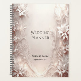 Agenda Planeador Floral de Marfim Branco