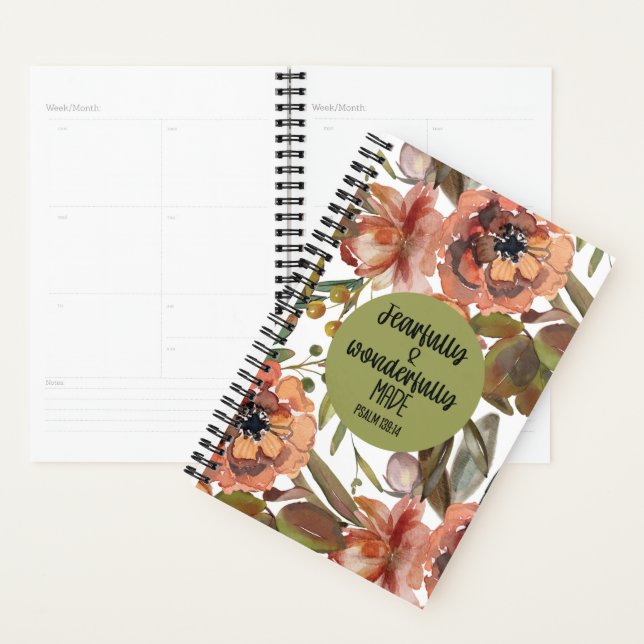 Agenda Planeador Floral Feliz e Maravilhosamente Feito (Exibição)