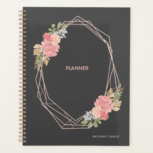 Agenda Planeador Floral Moderno (Frente)