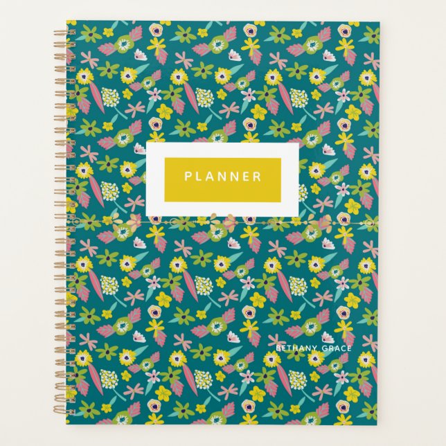 Agenda Planeador Floral Moderno (Frente)