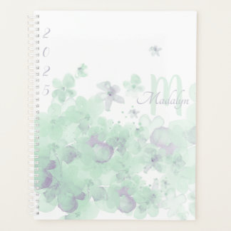 Agenda Planeador Floral Monograma Verde 2025