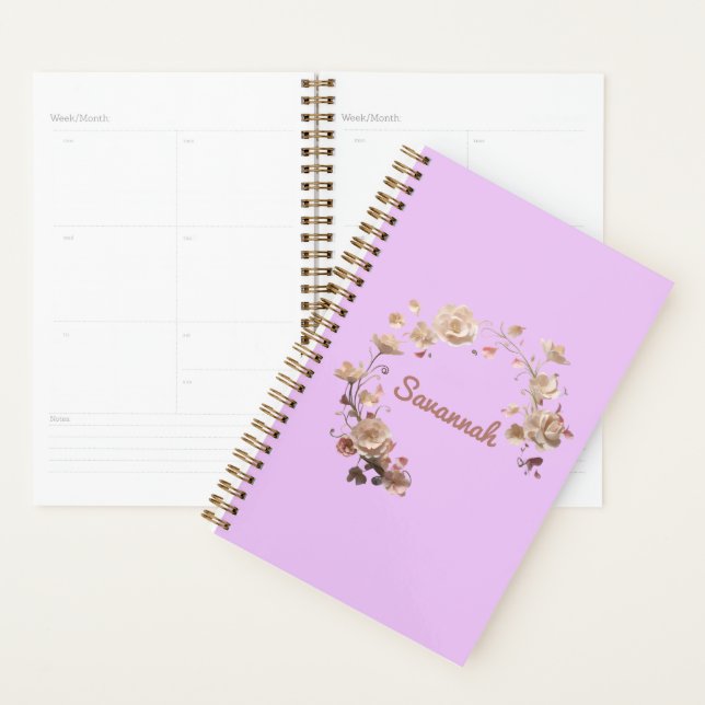 Agenda Planeador Floral Personalizado (Exibição)