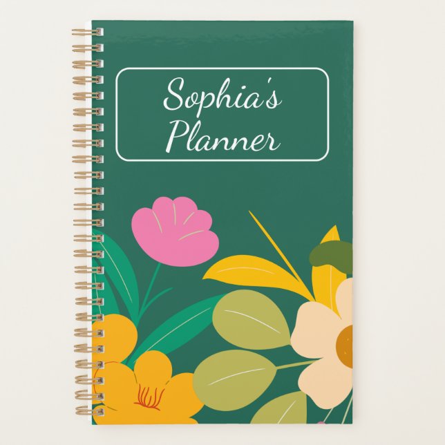 Agenda Planeador Floral - Personalizado (Frente)