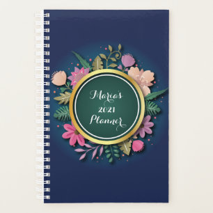 Agenda Planeador Floral Personalizado 2021