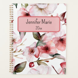 Agenda Planeador Floral Personalizar com Nome, Ano