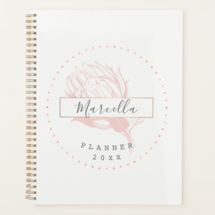 Agenda Planeador Floral Rosa Moderno Monograma