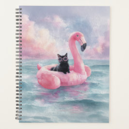 Agenda Planeador Fluvial Flamingo de Gato Negro Whimsso