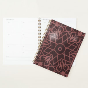 Agenda Planeador Geométrico de Arte Islâmica Maroon