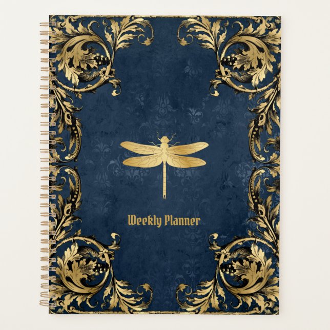 Agenda Planeador Imatualizado da Dragonfly ouro (Frente)