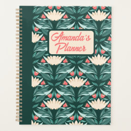 Agenda Planeador Mágico Verde - Padrão Flor