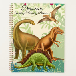 Agenda Planeador Mensal Pré-Histórico de Dinossauros