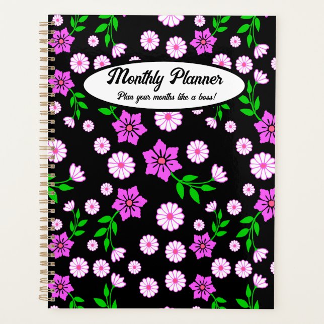 Agenda Planeador Mensal Purple Floral (Frente)
