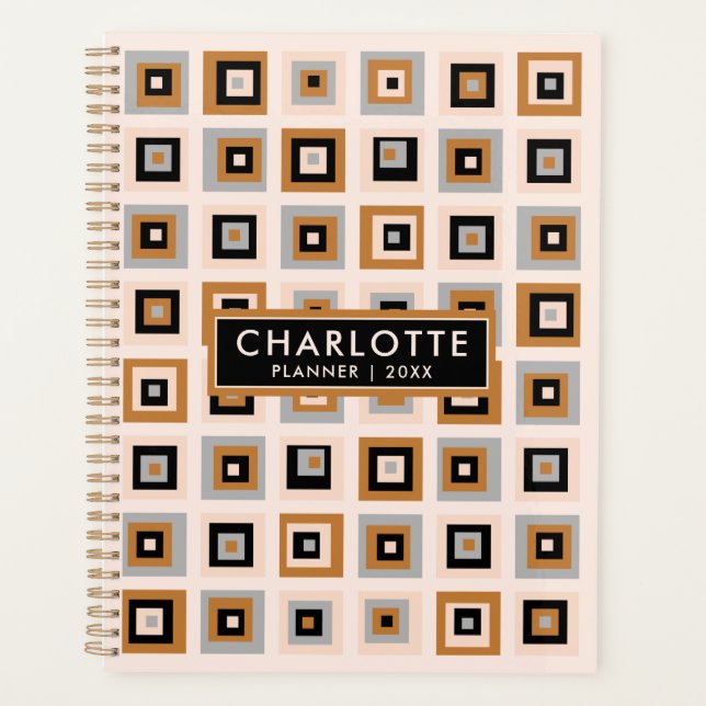 Agenda Planeador Moderno Black Terracotta Squares 2023 (Frente)