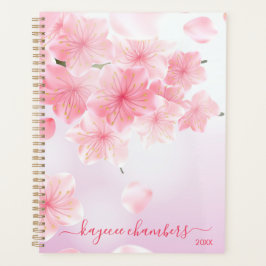 Agenda Planeador Moderno de Blossomas Rosa Personalizados