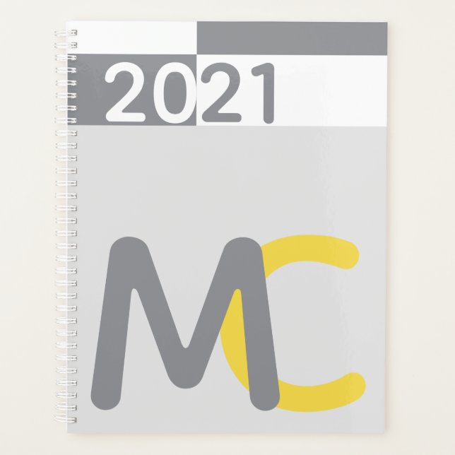 Agenda Planeador Moderno do Monograma (Frente)