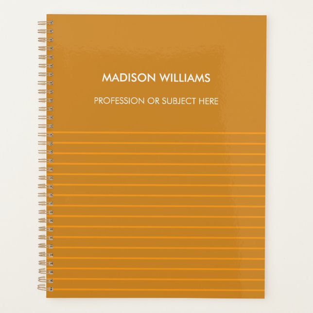 Agenda Planeador Moderno Mínimo de Tendy Na moda (Frente)