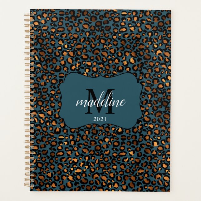 Agenda Planeador Mongorammed de Padrão Leopardo Chic Mode (Frente)