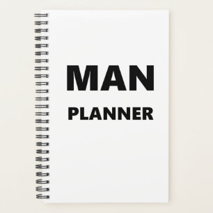 Agenda Planeador para Homens Planejar Letra Preta Branca