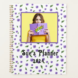 Agenda Planeador Personalizado da Flor Roxo de Cana-d-Águ