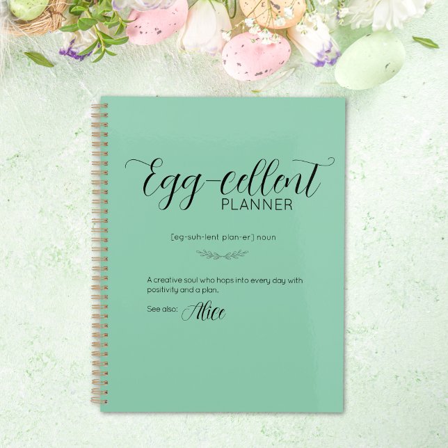 Agenda Planeador Personalizado De Coelhinhos Da Páscoa "O (Personalized "Egg-cellent" Easter Bunny Planner)