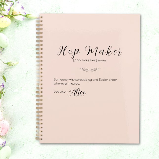 Agenda Planeador Personalizado de Coelhinhos de Páscoa -  (Personalized Easter Bunny Planner – Soft Pink)