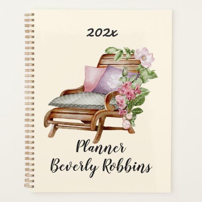 Agenda Planeador Personalizado de Florais de Jardim (Frente)
