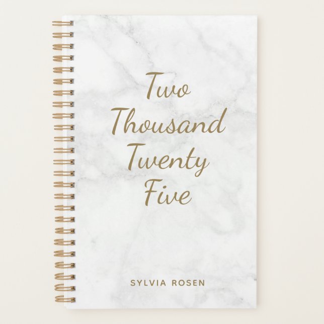 Agenda Planeador Personalizado de Mármore Branco da Cinza (Frente)