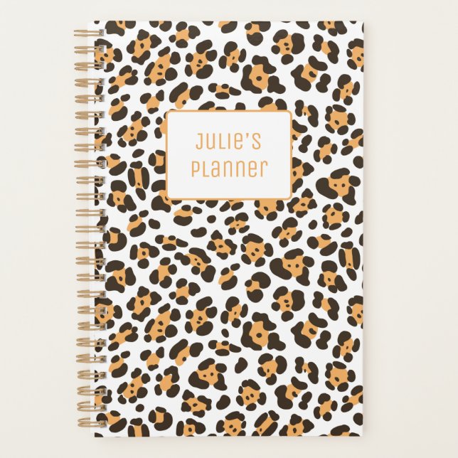 Agenda Planeador Personalizado de Padrões Leopardo de Men (Frente)