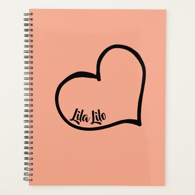 Agenda Planeador Personalizado do Coração (Frente)