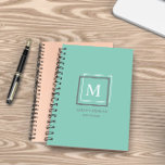 Agenda Planeador Personalizado do Monograma Azul de Paste<br><div class="desc">Planejador personalizado com uma bela paleta de cores pastel com um monograma personalizado e design de forma geométrica. Este design vem com diferentes opções de cor de fundo que você pode encontrar em uma coleção ''Pastel Modern Monographic Business'' em nossa loja.</div>