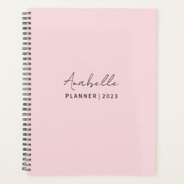 Agenda Planeador personalizado elegante rosa pálido