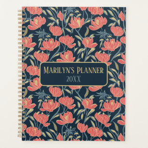 Agenda Planeador Personalizado Floral Breeze Coral