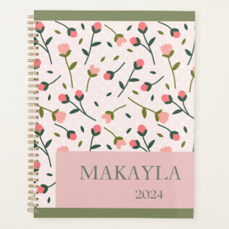 Agenda Planeador Personalizado Floral Primavera Pastel