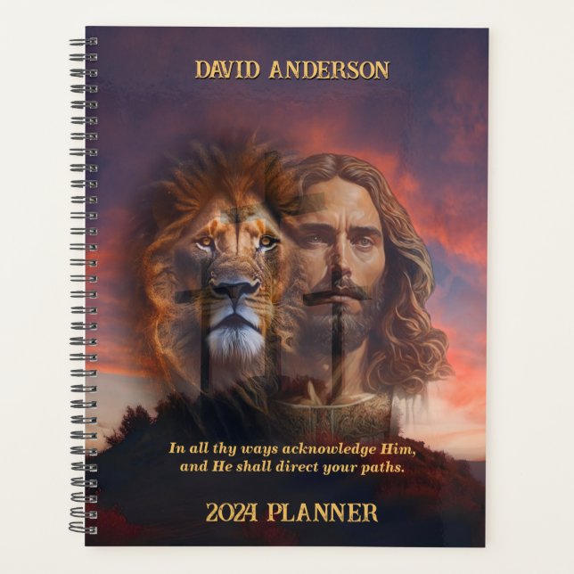 Agenda Planeador Personalizado Jesus Leão Sunset - Fundo  (Frente)