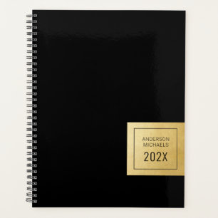 Agenda Planeador Personalizado Minimalista Dourado Modern