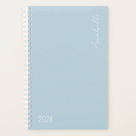 Agenda Planeador Personalizado Semana Azul Claro e Mês 20