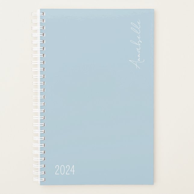 Agenda Planeador Personalizado Semana Azul Claro e Mês 20 (Frente)